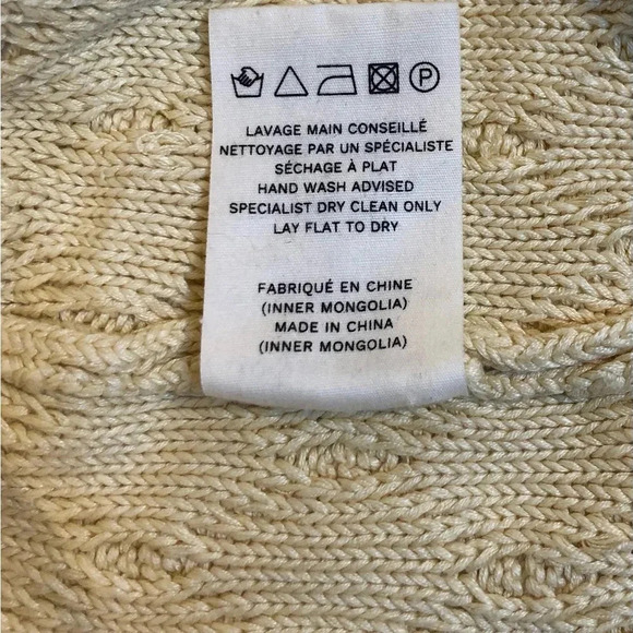 LouLou Studio Women's Scoop Neck Cable Knit Silk/Linen Cardigan Sweater. Size M - Picture 9 of 10